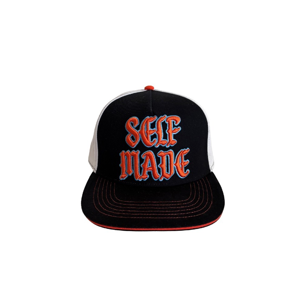 Brisco Brands Self Made‎ Trucker Hat Snapback Cap Black Orange